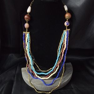 Cascading Bohemian Bead Necklace